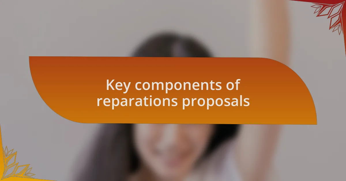 Key components of reparations proposals