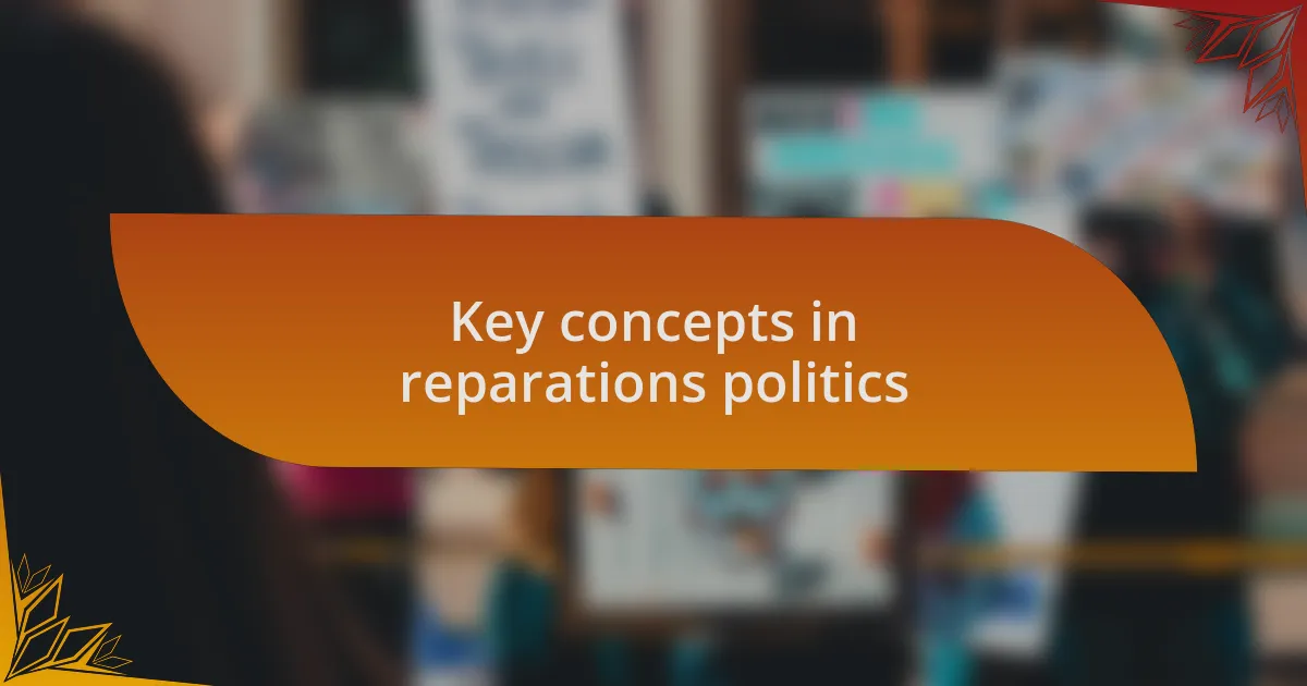 Key concepts in reparations politics