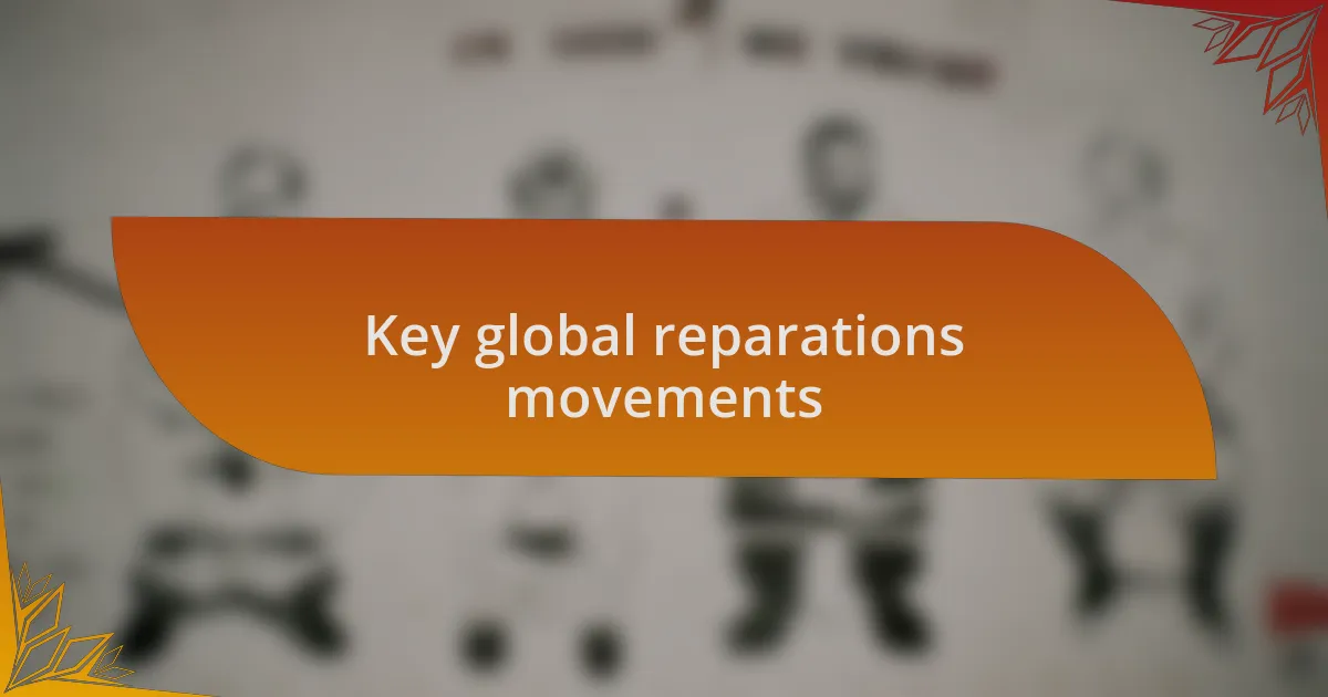 Key global reparations movements