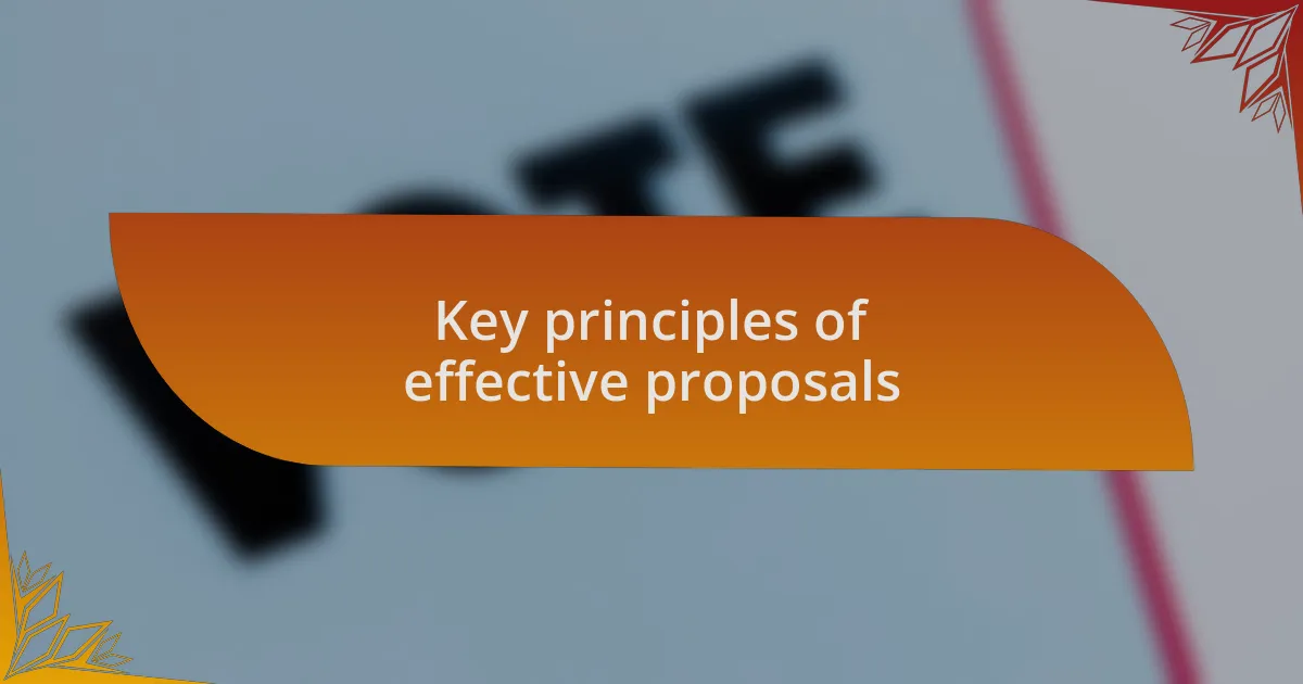 Key principles of effective proposals