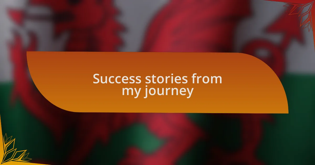 Success stories from my journey